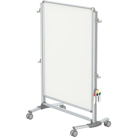 Ghent Dry Erase Board, Porcelain, 57 3/8 in, 40 3/8 in, Aluminum Frame, White, Matte NEX223MMP