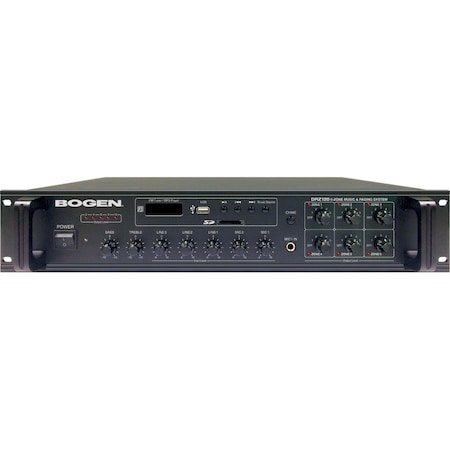 Bogen DRZ120 Amplifier - 120 W RMS - Black - Multizone - 80 Hz to 16 kHz - 250 W - FM - USB DRZ120