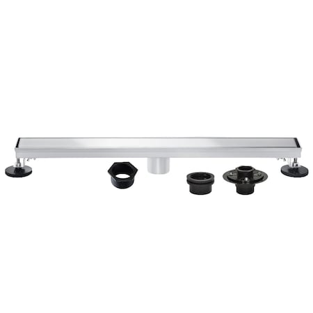 Kingston Brass 28-Inch Stainless Steel Linear Shower Drain with Reversible Tile Insert and Flat Grate BSFK2821