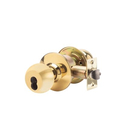 Trans Atlantic Co. SVB Series Standard-Duty Commercial Cylindrical Knob with IC Core, Grade 2 Entry in Bright Brass DL-SVB53IC-US3
