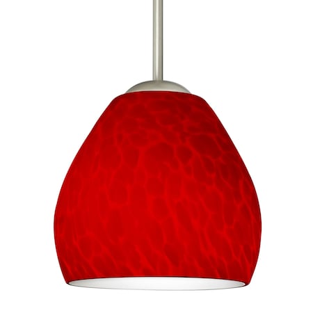 Besa Lighting Bolla LED Pendant Red Cloud Satin Nickel 1x9W LED 1BT-4122RC-LED-SN