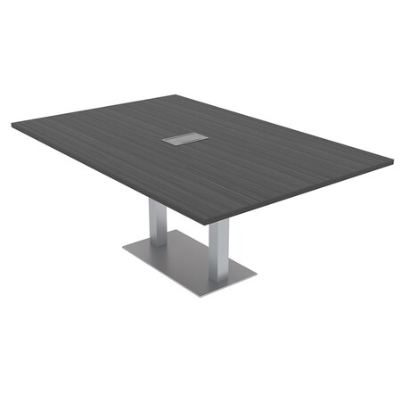Skutchi Designs Rectangle Conference Table With Power Unit, 48 in W, 84 in L, Grey HAR-REC-48X84-DOU-WA7949-ESIL