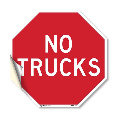 Signmission No Trucks, 18 Inch X 18 Inch, Vinyl Decal OC-D-18-267