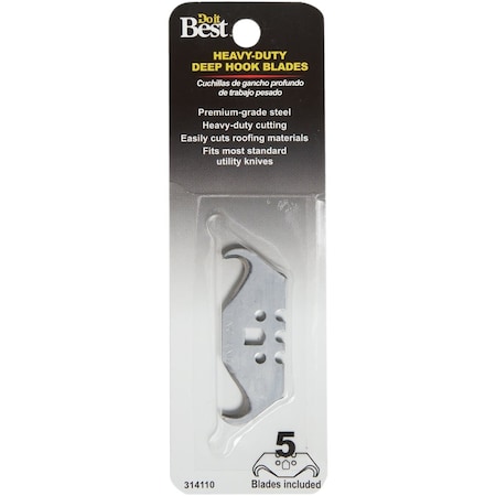 Do It Best 3-Notch Linoleum 2-Ended Deep Hook Blades, 5PK LKB5-DIB