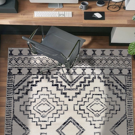 World Rug Gallery Transitional Bohemian Area Rug 4 ft x 6 ft Cream WR95CREAM4X6