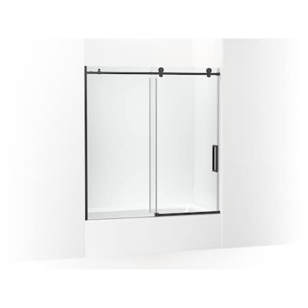 Kohler Composed 62" H sliding bath door with 3/8"-thick glass K-701694-L-BL