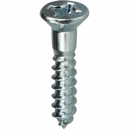 Dottie Wood Screw, #12, 1-1/4 in, Zinc Plated Carbon Steel Flat Head Phillips Drive, 100 PK PHFW12114