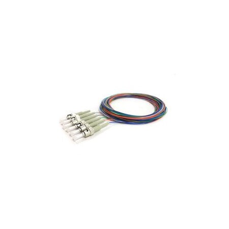 Cable Wholesale 6 Strand Fiber Pigtail, OM1 - 62.5/125, Multmode Beige Boot ST/PC connectors, 3 meter 15F1-11006
