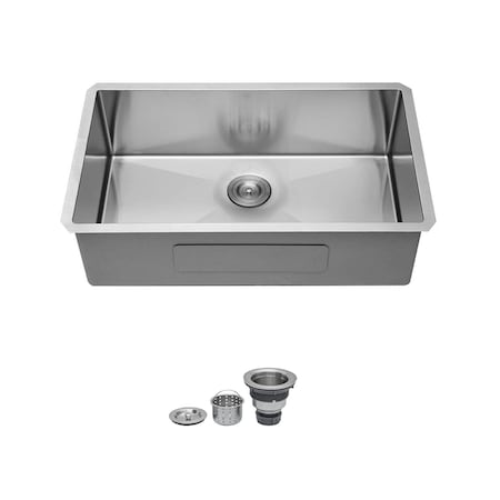 Wrightmaster 30 in. Undermount 16-Gauge Single Bowl Stainless Steel Kitchen Sink ZOR-P360859