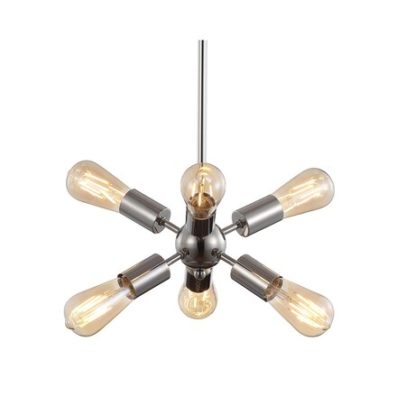 Jonathan Y Jobs 17.5" Sputnik Metal LED Chandelier, Nickel JYL9524A
