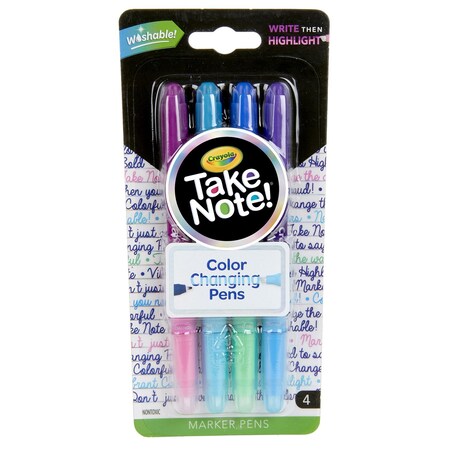 Crayola Take Note! Dual Ended Color Changing Pens, 4PK 58-6635