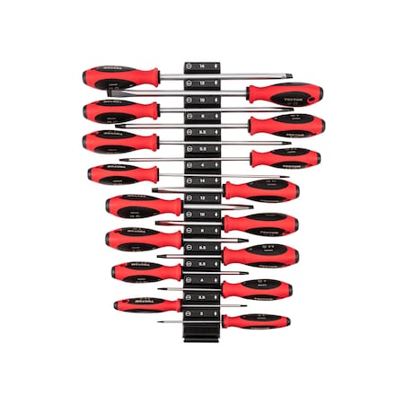 Tekton Slotted Screwdriver Set with Modular Organizers - 4, 8 Inch Shanks, 16-Piece (3 - 14 mm) DWS90104