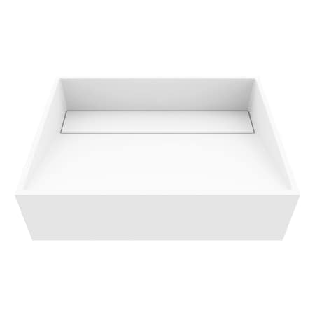 Vigo Starr Modern White Matte Stone 17 in. L x 13 in. W x 5 in. H Rectangular Vessel Bathroom Sink VG04025