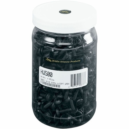 Middle Atlantic 10-32 Rack Screws - Trim-Head - 0.75in Length - 500 Count HW500