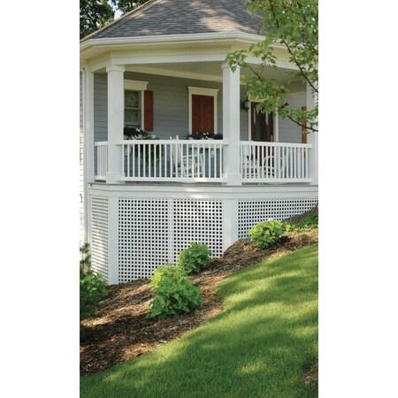 Deckorators 4 ' Wx8 ' Lx3/16'' Thick Wht Vinyl Privacy Square Lattice Panel 276459
