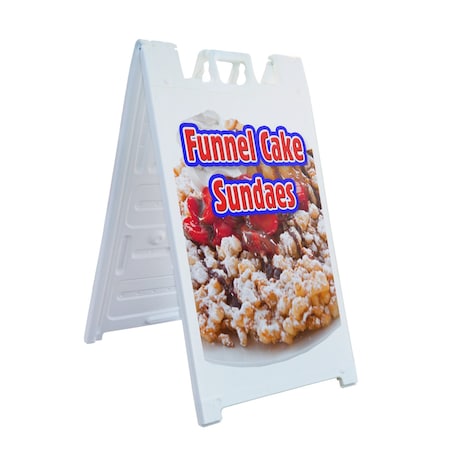 Signmission Funnel Cake Sundaes, A-Frame & 2 Sign Inserts, Heavy-Duty Plastic Frame SBHD-C-2436-Funnel Cake Sundaes