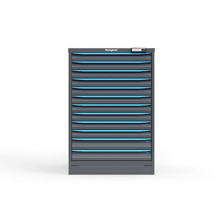 Strong Hold 12 drawer cabinet - (10x 2ft, 2x 3ft) - Blue accents - Electronic Lock S3044-PPRAS-1202FS