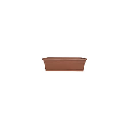 Southern Patio Window Box Planter With Tray, Light Terra Cotta Plastic, 24-In. Olive Green WB2412LT