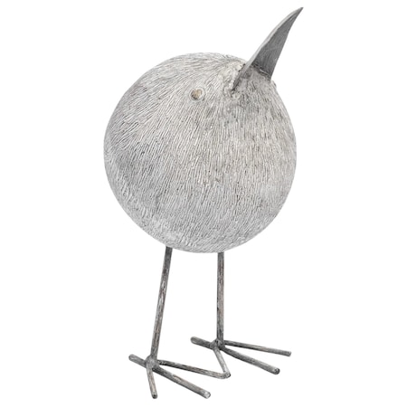 Homeroots 8" Off White Resin And Metal Snipe Bird Tabletop Sculpture 392522