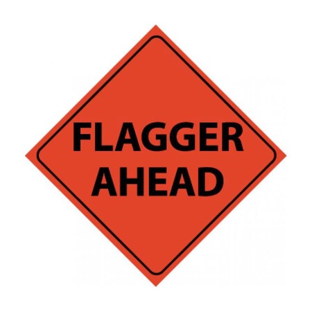 Nmc Traffic, Flagger Ahead, 48x48, Roll Up S RUR3