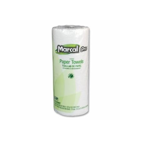 Marcal Pro 100% Recycled Roll Towel, White, 11 in x 8 in, 85 Sheets/Roll, 2-Ply, 30 RL/CA, 30PK 886-06350-12