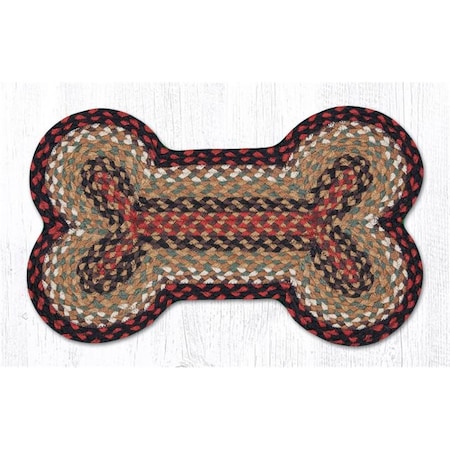 H2H 13 x 22 in. Burgundy & Mustard Medium Jute Braid Dog Bone Shape Rug H22548658