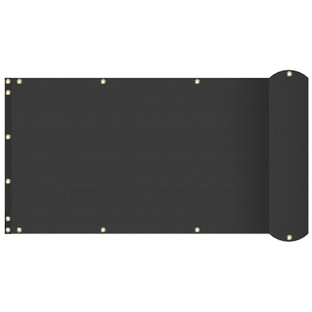 Wrightmaster 3 ft. x 25 ft. Black Balcony Privacy Fence Screen with UV Blockage for Balcony Porch Patio Deck Yard ZR-0325BK