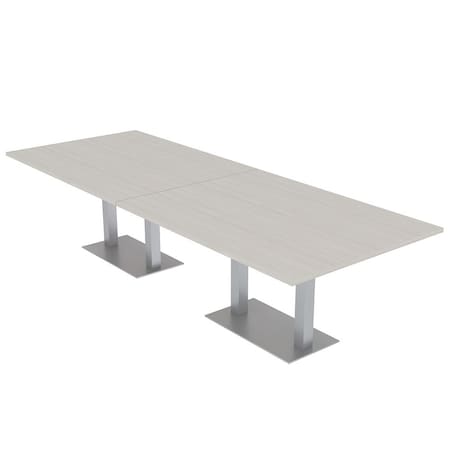 Skutchi Designs Rectangle Conference Table With Power, 48 in W, 120 in L, Ivory HAR-REC-48X120-DOU-K458-NA