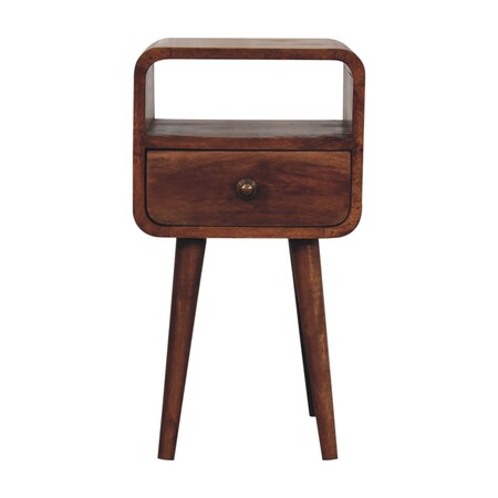 Homeroots 22" Brown Solid Wood Square One Drawer Nightstand 651779