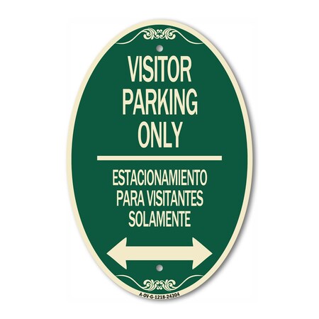 Signmission Bilingual Reserved Parking Sign Visitor Parki, 12 In X 18 In Architectural, Heavy Gauge Aluminum A-OV-G-1218-24304