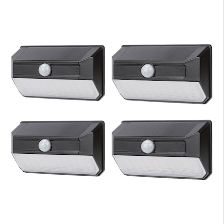 Home Zone Security Mesh-Linkable Solar SMD LED Security Wall Light, 800 Lumens, 4PK ES00945G