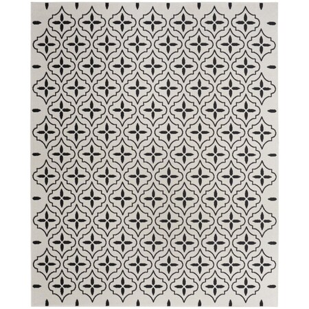 Homeroots 5' X 7' Ivory And Black Geometric Indoor Outdoor Area Rug 572647