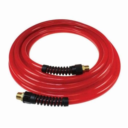 Coilhose FLEXEEL PFE6 STRAIGHT AIR HOSE WITH REUSABLE STRAIN RELIEF, 3/8 IN, .25 MPT PFE61004TR