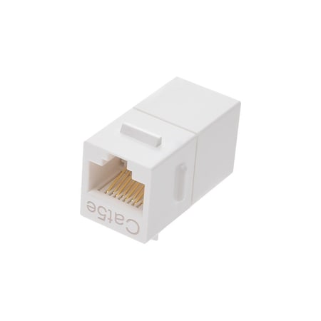 Monoprice Datacom Jack, Cat5, Inline Coupler, White 7302