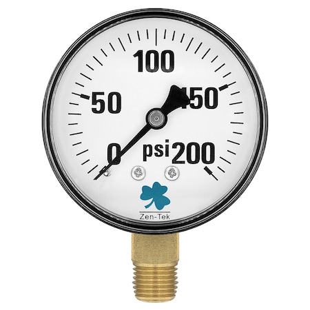 Zenport Dry Air Pressure Gauge, 200 PSI DPG200