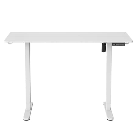 Homeroots Adjustable White Wood and Stainless Steel Standing Desk 723773
