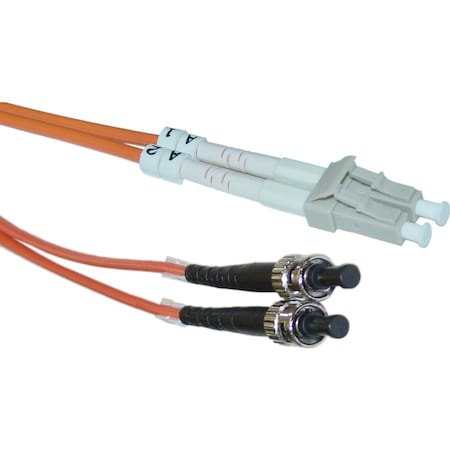 Cable Wholesale LC to ST OM1 Duplex 2.0mm Fiber Optic Patch Cord, Multimode 62.5/125, OFNR, Orange Jacket, LCST-11103