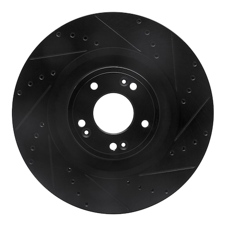 Dynamic Friction Co DFC Brake Rotor - Drilled and Slotted - Black 633-03040R