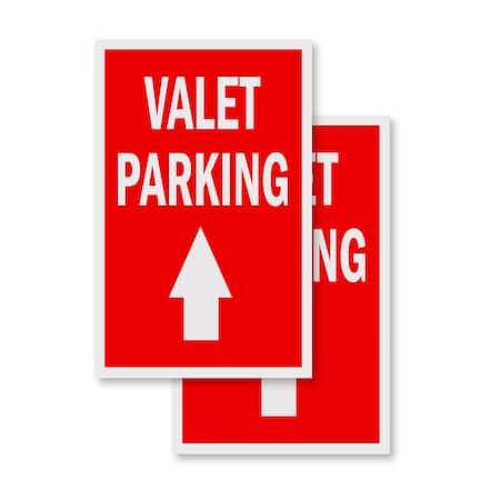 Signmission Valet Parking With Up Arrow, Vinyl Decals Only 24 Inch x 36 Inch, Vinyl Decal, 2PK DSB-2436-2PACK-ValetParkingWithUpArrow