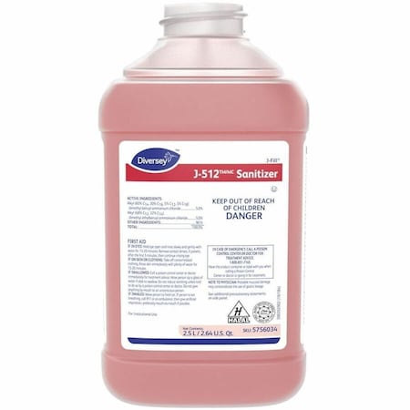 Diversey Sanitizer Concentrate, 2.5L Bottle, Unscented, 2 PK 5756034