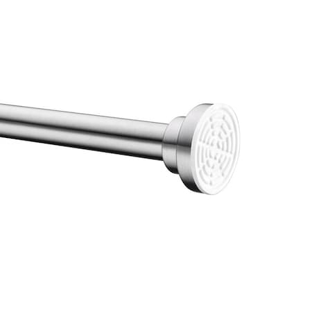 Anzzi 35-55 Inches Shower Curtain Rod with Shower Hooks in Brushed Nickel AC-AZSR55BN