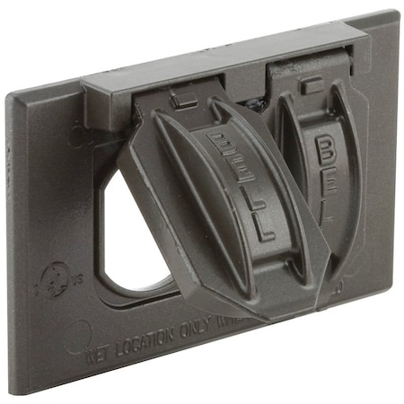 Bell Outdoor 5180 Series Weatherproof Flip Cover, 1 in L, 4.563 in W, 1-Gang, Aluminum 5180-2