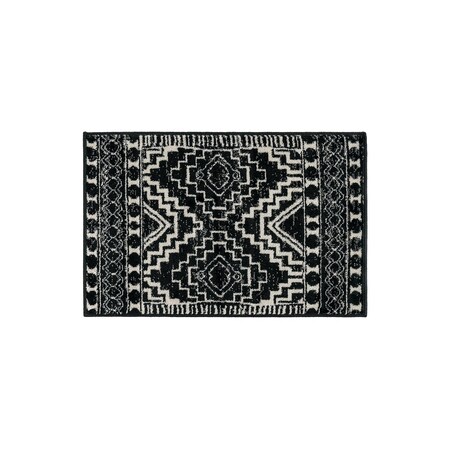 World Rug Gallery Transitional Bohemian Area Rug 2 ft 3 in x 4 ft Black WR95BLACK2X4