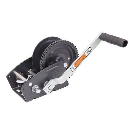Dutton-Lainson Hand Winch, Ratchet Gear, Pulling, Black DLC2000