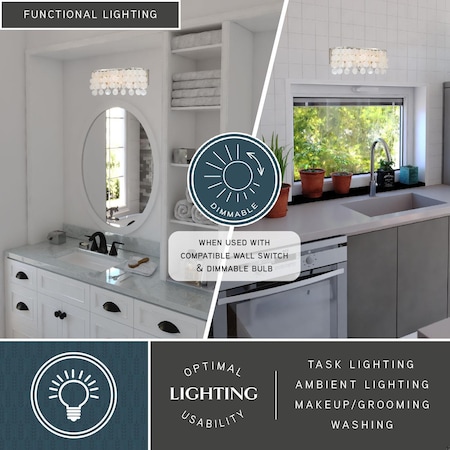Vaxcel Elsa 3 Light Satin Nickel Capiz Shell Coastal Bathroom Vanity Fixture W0152
