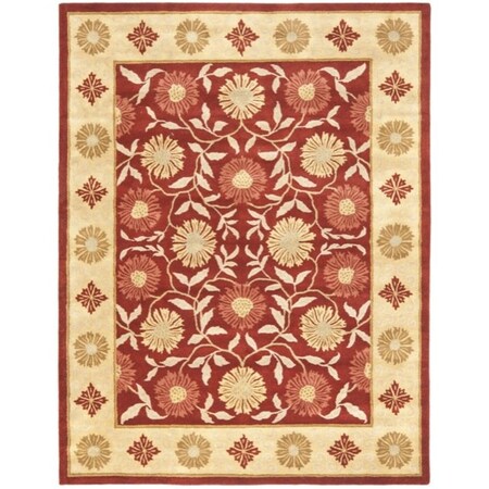 Safavieh 6 ft. x 9 ft. Medium Rectangle- Traditional Heritage Red And Beige Hand Tufted Rug HG970A-6