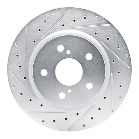Dynamic Friction Co DFC Brake Rotor - Drilled & Slotted - Silver 631-76154L