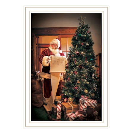 Homeroots Naughty Or Nice White Framed Print Wall Art 529794
