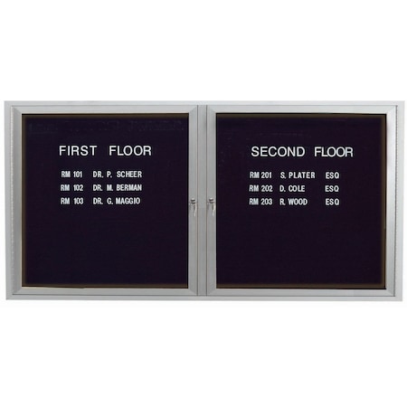 Aarco Illuminated Outdoor Enclosed Directory w/ Al Frame, Clear Satin Anodized Finish, 36''Hx72''W OADC3672I