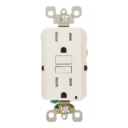 Leviton 15 Amp Self-Test SmartlockPro Slim Tamper Resistant GFCI Duplex Outlet, White, 3PK M92-GFTR1-03W